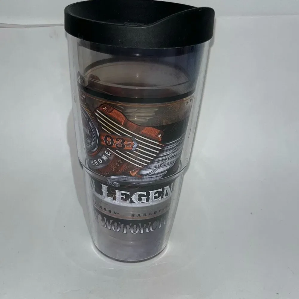 Tervis Harley Davidson Hot‎ Cold Cup Travel Tumbler Black Lid Clear 24 oz